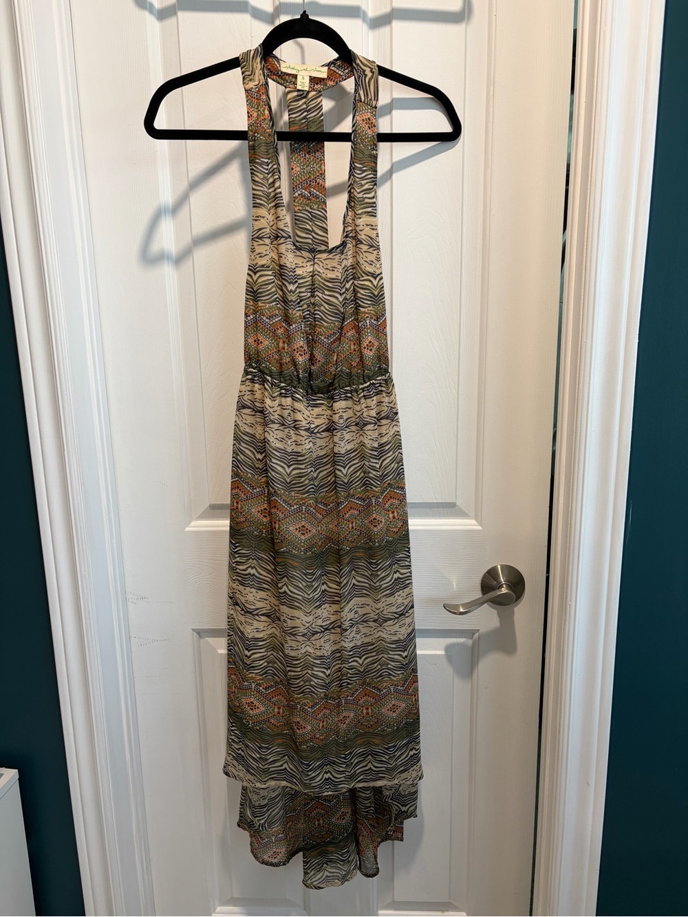 Staring at Stars Halter High-Low Maxi Dress in Beige, Olive and Rust